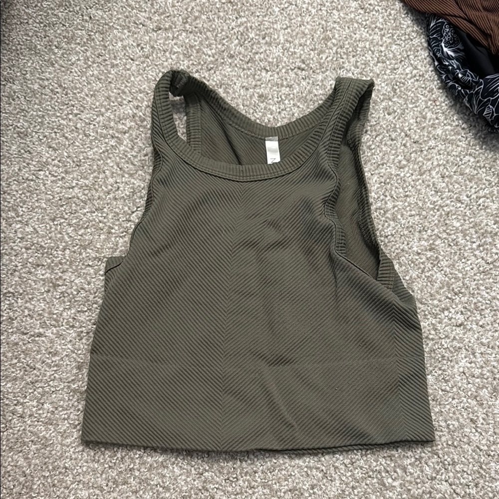 Nikibiki Green Fitted Crop Tank Top